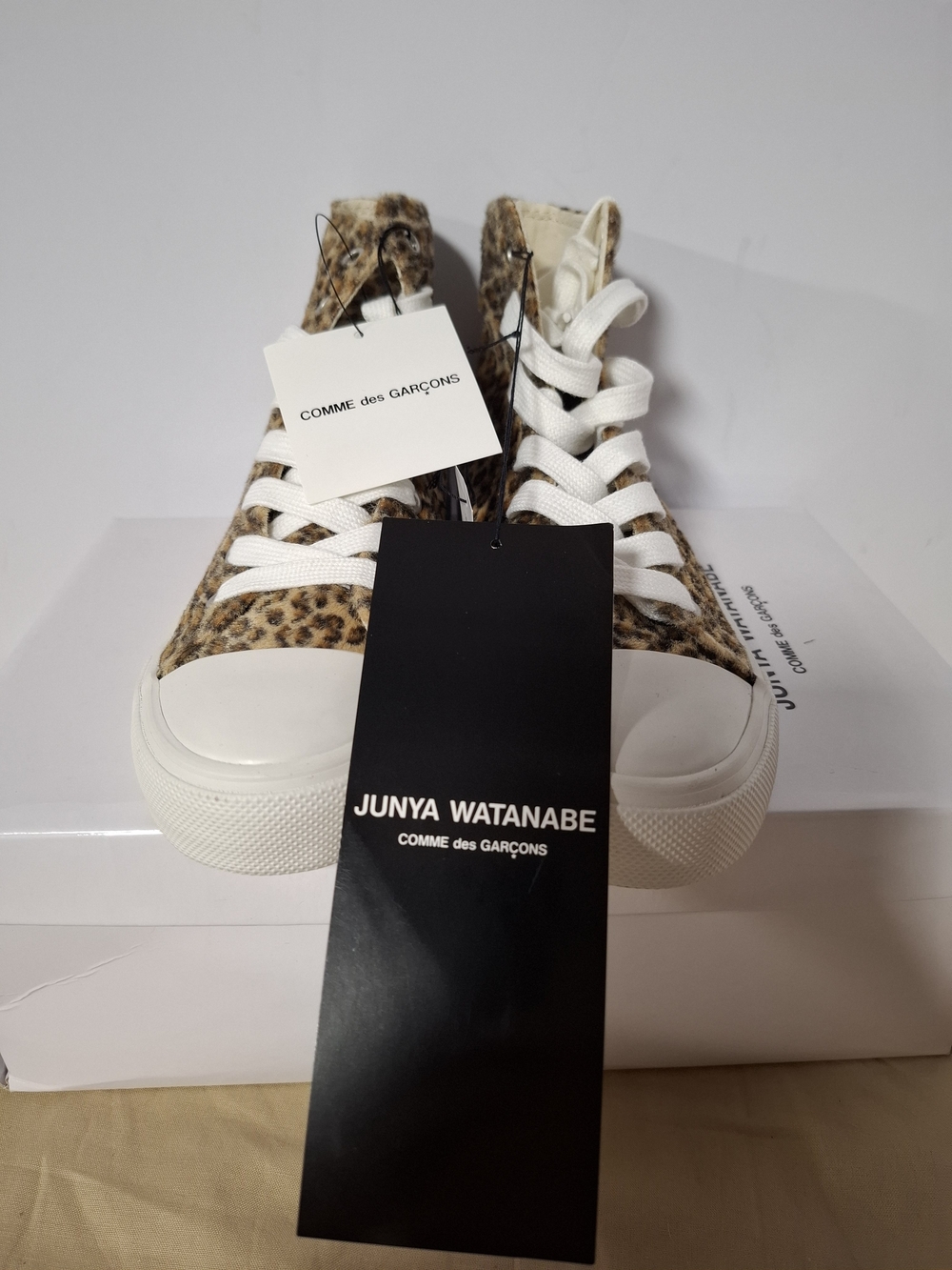 Junya Watanabe Leopard-Print High-Top Sneakers - Brown/White